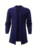 kkboxly  Elegant Slightly Stretch Knit Cardigan Coat, Men's Casual Vintage Style V Neck Sweater Cardigan For Fall Winter