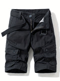 kkboxly Men's Casual Cotton Drawstring Shorts With Button Pockets, Male Clothes For Summer [Belt Not Included]