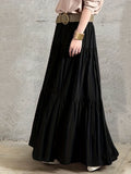 kkboxly  Boho Ruffle Hem Tiered High Waist Skirt, Versatile Layered Maxi Skirt For Spring & Summer, Women's Clothing