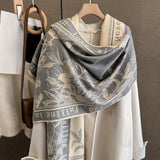 Thickened Double-sided Warm Scarf Imitation Cashmere Short Beard Shawl Autumn Winter Coldproof Female Scarf Shawl