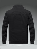 kkboxly  Men's Outdoor Casual Stand Collar Pocket Jacket Windproof Warm Coat For Autumn And Winter