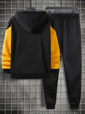 kkboxly  Plus Size Men's Stylish Hoodies & Sweatpants Sets, Drawstring Comfortable Suits, Best Sellers Gifts