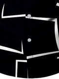 kkboxly Men's Shirt Top Turn-Down Collar Long Sleeve Closure Regular Fit Geometric Pattern Male Casual Shirt For Daily Formal Dress Clubwear