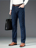 Spring Fall Winter Men's Solid Jeans, Fashion Casual Denim Pants For Males, Men's Clothing