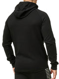 kkboxly  Stripe Pattern, Men's Zipper Hooded Jacket, Casual Comfy Loose Long Sleeve Hoodie, Men's Clothing
