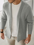 kkboxly  Elegant Slightly Stretch Sweater Cardigan, Men's Casual Vintage Style V Neck Cardigan For Fall Winter