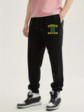 kkboxly  COUGAR NATION Print, Men's Drawstring Sweatpants With Fleece, Casual Warm And Comfy Jogger Pants For Men