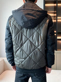 kkboxly  Men's Casual Detachable Hooded Warm Quilted Jacket For Fall Winter