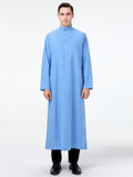 kkboxly  Muslim Men Long Sleeve Thobe Middle East Saudi Arab Kaftan Islamic Dubai Robes Ramadan Dishdasha