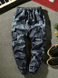 kkboxly  Camouflage Pattern Multi Pocket Cargo Panst, Men's Casual Cotton Joggers Sweatpants For All Seasons