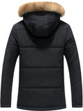 kkboxly Men's Casual Warm Thick Jacket, Windproof Fleece Lined Hooded Jacket