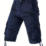 Men's Cotton Casual Multi Pocket Outdoor Camouflage Cargo Shorts No Belt