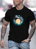 kkboxly Whales Print T Shirt, Tees For Men, Casual Short Sleeve T-shirt For Summer