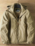 kkboxly  Lightweight Hooded Windbreaker Jacket, Men's Casual Zip Up Jacket Coat For Spring Fall Outdoor Hiking Camping Cycling