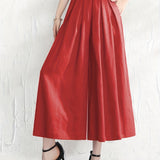 kkboxly  Solid Wide Leg Cropped Pants, Retro Style Loose Casual Pants For Spring & Summer, Women's Clothing