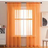 kkboxly 1pcs/set Pure Colour Sheer Voile Window Treatment With Rod Pocket Curtain Panels Suitable For Use In Kitchens, Bedrooms, And Living Rooms (white 52x84)