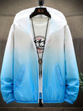 kkboxly  Men's Casual Ombre Color Sun Protection Jacket Ultra Light Thin Breathable Leisure Sports Outdoor Cycling Jacket Hoodie Skin Clothing For Men & Women
