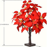 kkboxly 2-pack, Christmas LED Analog Red Flower Tree Light, Thanksgiving Decorations, Living Room Desktop Bonsai Tree, Suitable For Room Decoration, Holiday Party, Wedding Arrangement, This Product Needs 3 AA Batteries To Power On
