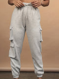 kkboxly  Drawstring Baggy Cargo Pants, Casual High Waist Flap Pockets Pants, Women's Clothing