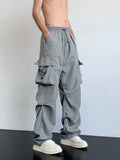 kkboxly  Loose Fit Multi Pocket Cargo Pants, Men's Casual Hip Hop Style Wide Leg Pants For Spring Summer Outdoor