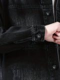 kkboxly  Chic Denim Jacket, Men's Casual Street Style Button Up Jacket Coat For Spring Fall