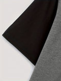 kkboxly  Roses Color Block Print Tee Shirt, Tee For Men, Casual Short Sleeve T-shirt For Summer Spring Fall, Tops As Gifts