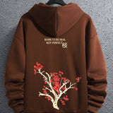 kkboxly  Men's Fleece Loose Long Sleeve Drop Shoulder Hoodie