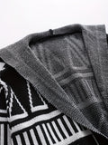 kkboxly  Elegant Slightly Stretch Ethnic Retro Cardigan, Men's Casual Vintage Style V Neck Cardigan Sweater Coat For Fall Winter