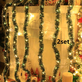 kkboxly 2-Pack Christmas Garland with 30 LED Lights - Battery Operated, AA Powered Twinkling Tinsel Swags - Classic Style, No Feathers, for Home, Garden, Bedroom, Party, Indoor/Outdoor Decor (Batteries Not Included)