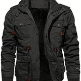 kkboxly  Men's Military Cargo Jacket Windproof Hiking Outwear Coat