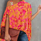 kkboxly   Women's Blouse Summer Halter Batwing Sleeve Floral Print Blouse