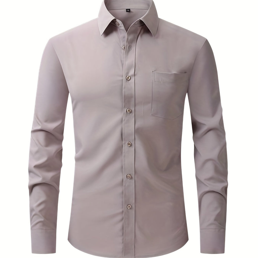 kkboxly  Men's Basic Button Down Fit Lapel Dress Shirt