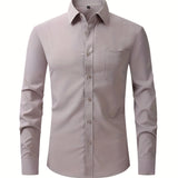 kkboxly  Men's Basic Button Down Fit Lapel Dress Shirt