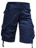 kkboxly  Cotton Comfortable Multi Pocket Cargo Shorts, Men's Casual Elastic Waist Cargo Shorts For Summer Outdoor