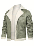 Men's Pu Jacket, Chic Faux Leather Jacket For Fall Winter