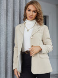 kkboxly  Elegant Solid Long Sleeve Blazer, Open Front Lapel Blazer, Elegant & Stylish Tops For Office & Work, Women's Clothing
