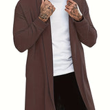 kkboxly  Plus Size Men's Solid Cardigan Fashion Casual Gown Spring Fall Winter Coat, Men's Clothing