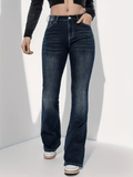 kkboxly  High Stretch Washed Bootcut Jeans, Slant Pockets Fashion Denim Pants, Women's Denim Jeans & Clothing