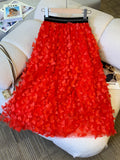 kkboxly  Butterfly Applique Mesh Skirt, Elegant Skirt For Spring & Fall, Women's Clothing