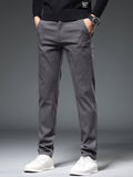 kkboxly  Plus Size Men's Solid Pants Fashion Casual Cotton Pants Fall Winter, Men's Clothing