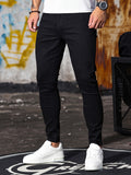 kkboxly Men's Casual Skinny Jeans, Chic Street Style Medium Stretch Denim Pants