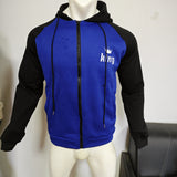kkboxly  Men's Hoodie, Color Block King Print Color Block Raglan Sleeve Drawstring Hoodie