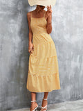 kkboxly  Plaid Ruffle Hem Cami Dress, Casual Backless Lace Up Spaghetti Dress, Women's Clothing