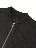 kkboxly  Men's Loose Fit Knitted Jacket, Casual Baseball Collar Cardigan Jacket