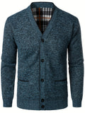 kkboxly  All Match Knitted Warm Thick Cardigan, Men's Casual Warm Slightly Stretch Button Up Jacket Coat For Fall Winter
