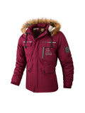 kkboxly Men's Waterproof Padded Jacket with Faux Fur Hoodie - Perfect for Fall/Winter!