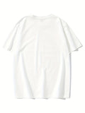 kkboxly  Line Cross Men's T-shirt For Summer Outdoor, Casual Slightly Stretch Crew Neck Tee Short Sleeve Graphic Stylish Clothing
