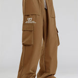 kkboxly kkboxly  Men's Relaxed Fit Drawstring Cargo Pants With Pockets, Loose Trendy Overalls