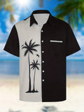 kkboxly  Plus Size Men's Coconut Tree Short Sleeve Hawaiian Shirt, Oversized Loose Clothing For Big And Tall Guys, Best Sellers Gifts