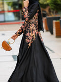 kkboxly  Vintage Floral Print Dress, Long Sleeve Maxi Dress For Spring & Fall, Women's Clothing